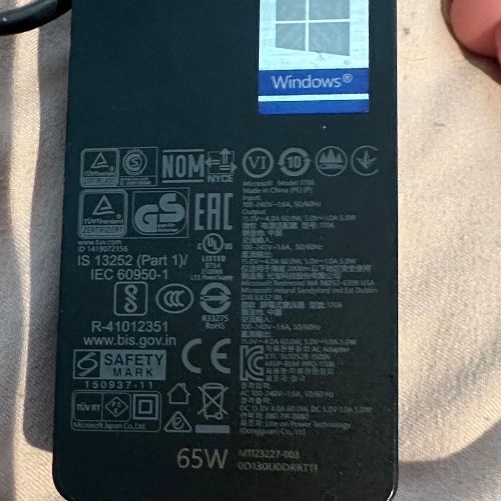 Set of 2. Microsoft pro charger. listing Includes 2 chargers. 65w
